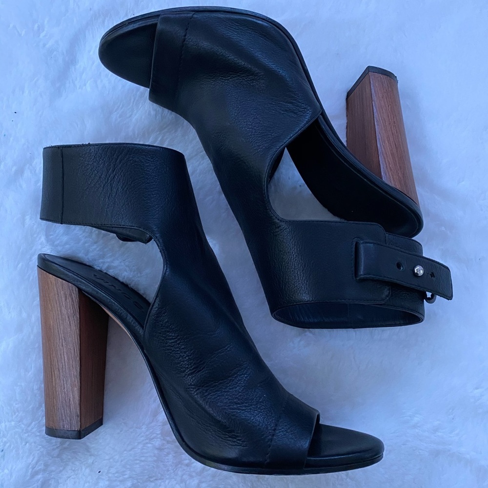 Black Vince open toe booties